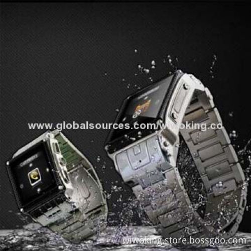 Waterproof 8m Depth Metal Watch Phones, Smartphone Design, MTK6253 CPU